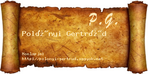 Polónyi Gertrúd névjegykártya